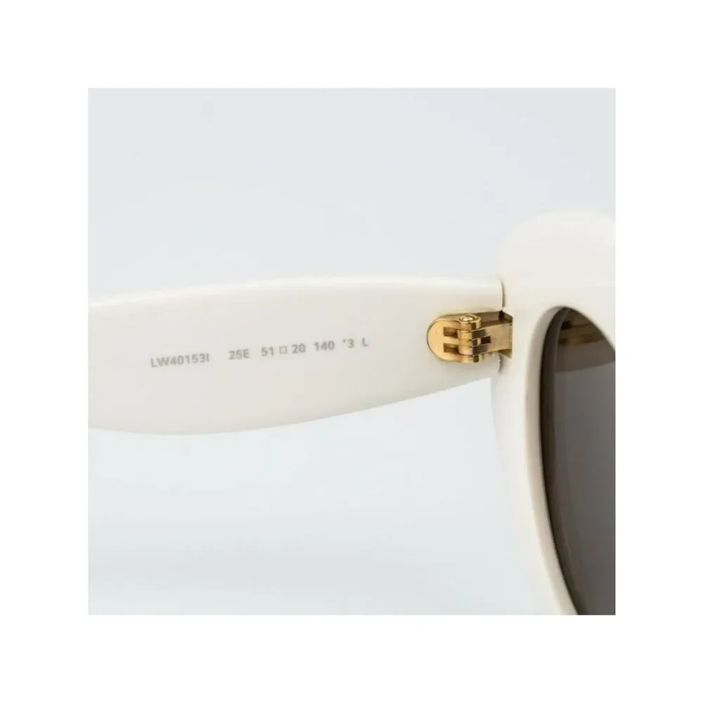 Loewe CURVY Women Sunglasses Ivory Brown Square LW40153I 25E NEW AUTHENTIC